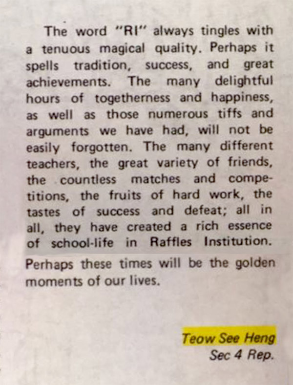 Farewell Assembly Note by Teow See Heng Farewell Assembly Note by Teow See Heng